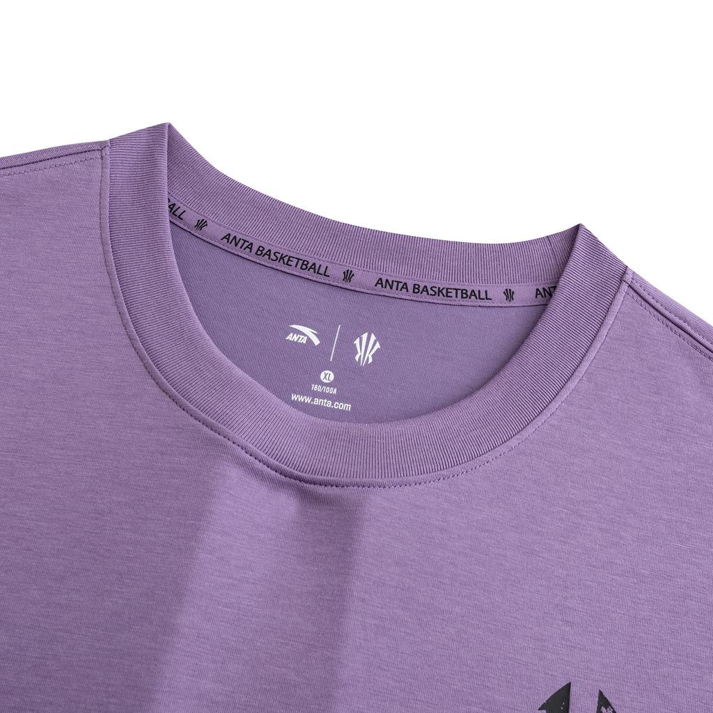 Anta Kyrie Series Fashion Casual Short Sleeve T-Shirt Unisex Tops Plum-Purple 172631101-2