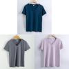 Silk Cotton T Shirt For Women Summer Breathable Casual Relaxed Fit Plain Style