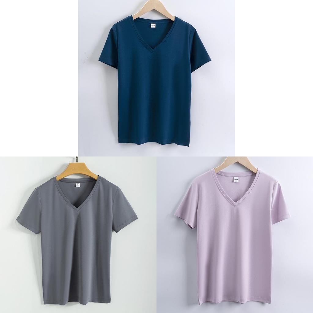 Silk Cotton T Shirt For Women Summer Breathable Casual Relaxed Fit Plain Style