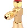 PolaLander 1pc R410A Air Conditioning Refrigerant Valve Adapter 1/4" SAE Male To 5/16" SAE Female Charging Hose Flow Control Valves