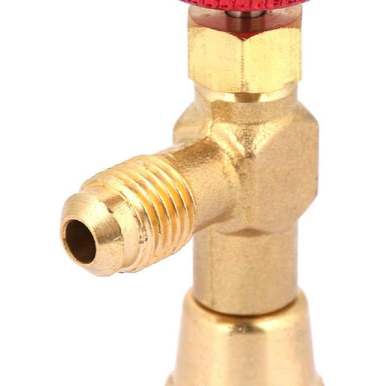 PolaLander 1pc R410A Air Conditioning Refrigerant Valve Adapter 1/4" SAE Male To 5/16" SAE Female Charging Hose Flow Control Valves