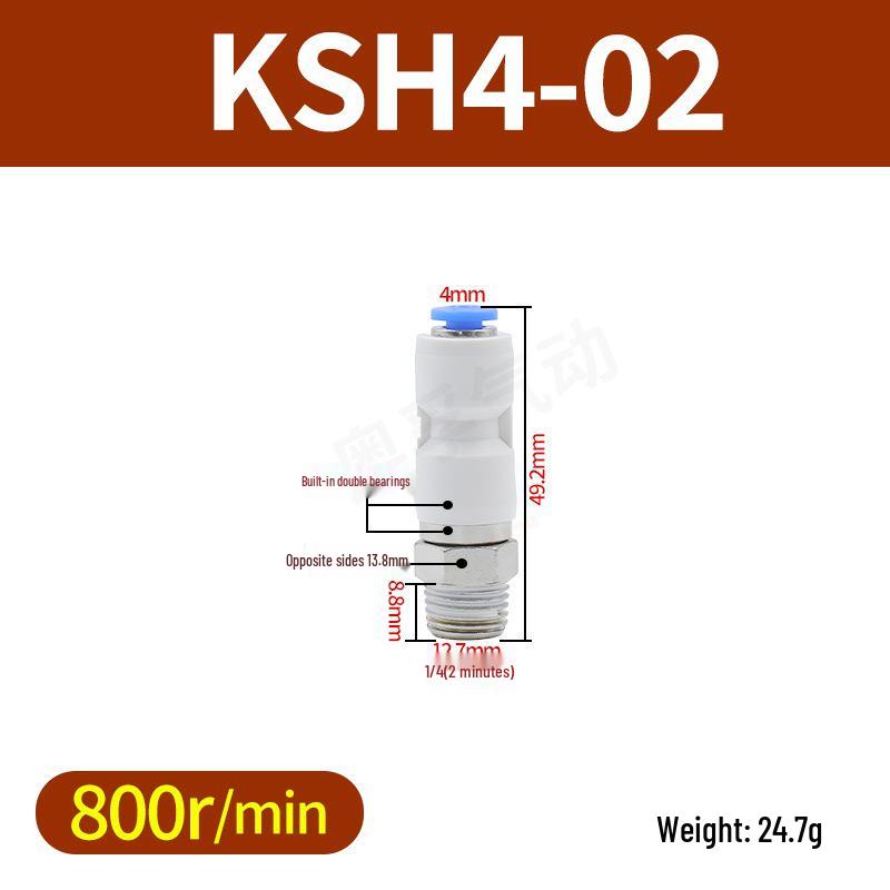 High-Speed Rotary Joint Elbow KSL4-M5 & KSH6-M6 6-12S Straight Through Connector.