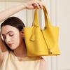 Genuine Leather A Niche High-end Exquisite Hand-held Bucket Bag for Women