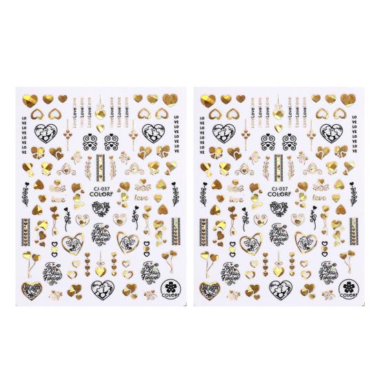 

2 шт. наклейки для дизайна ногтей, не выцветающие, легко наклеиваемые, самоклеящиеся, непадающие, сделай сам, День святого Валентина, красные сердечки, маникюрные наклейки, поставка для салонов красоты J