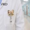 Retractable Name Tag Holder Nurse Badge Reel, Funny Glitter Acrylic with Rotating Reel Clip, Sparkly Cute ID Card for Teachers Student Staffs