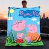1pc Peppa Pig Family Outdoor Blanket Lightweight Flannel Throw For Travel, Camping, Livingroom, Couch, Chair Soft