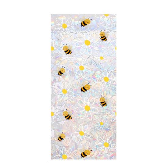 Window Privacy Film Stained Glass Floral Decorative Window Clings Colorful UV Blocking Static Glass Decals for Bedroom Living Room