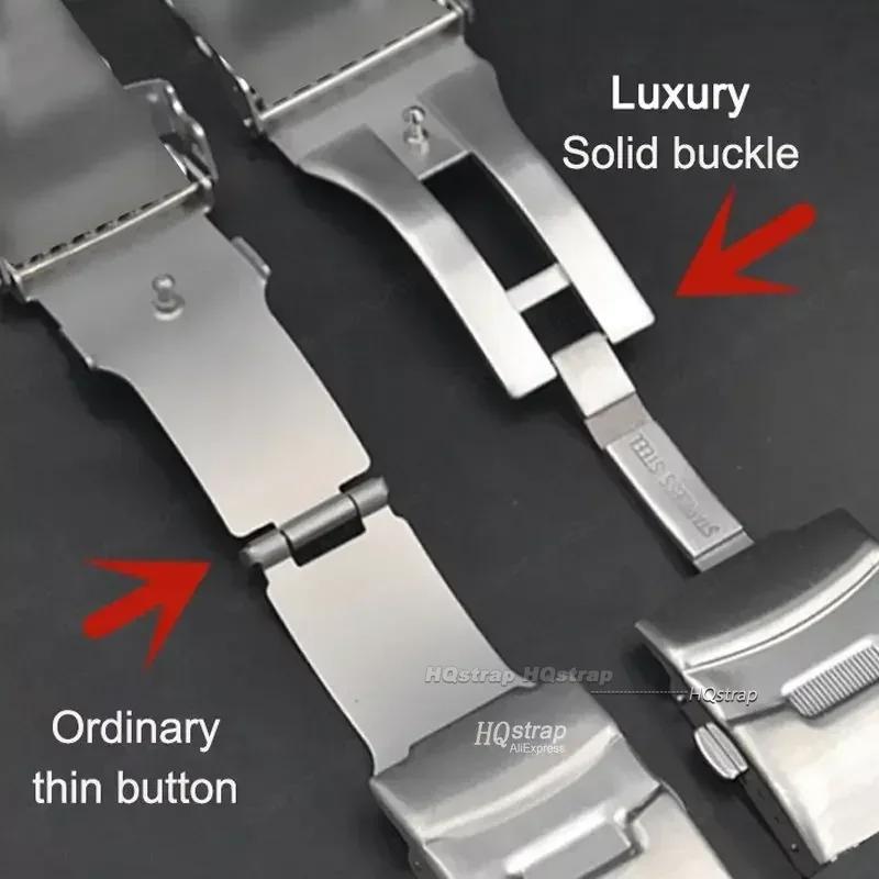 Solidna Stalowa Bransoleta do Zegarka Seiko Luksusowa z Zakrzywionym Końcem Pasek do Zegarka Oyster 20mm 22mm Pasek do Zegarka Jubilee Akcesorium