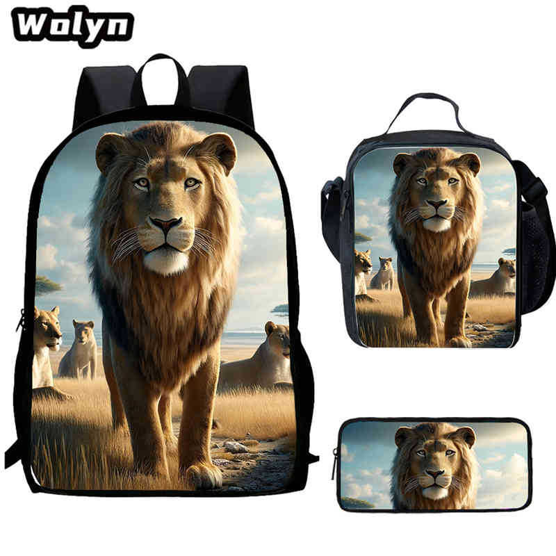 Lion King Schoolbag High Definition Printing Multi-Function Cross-Border Burden Reduction Large Capacity Backpack