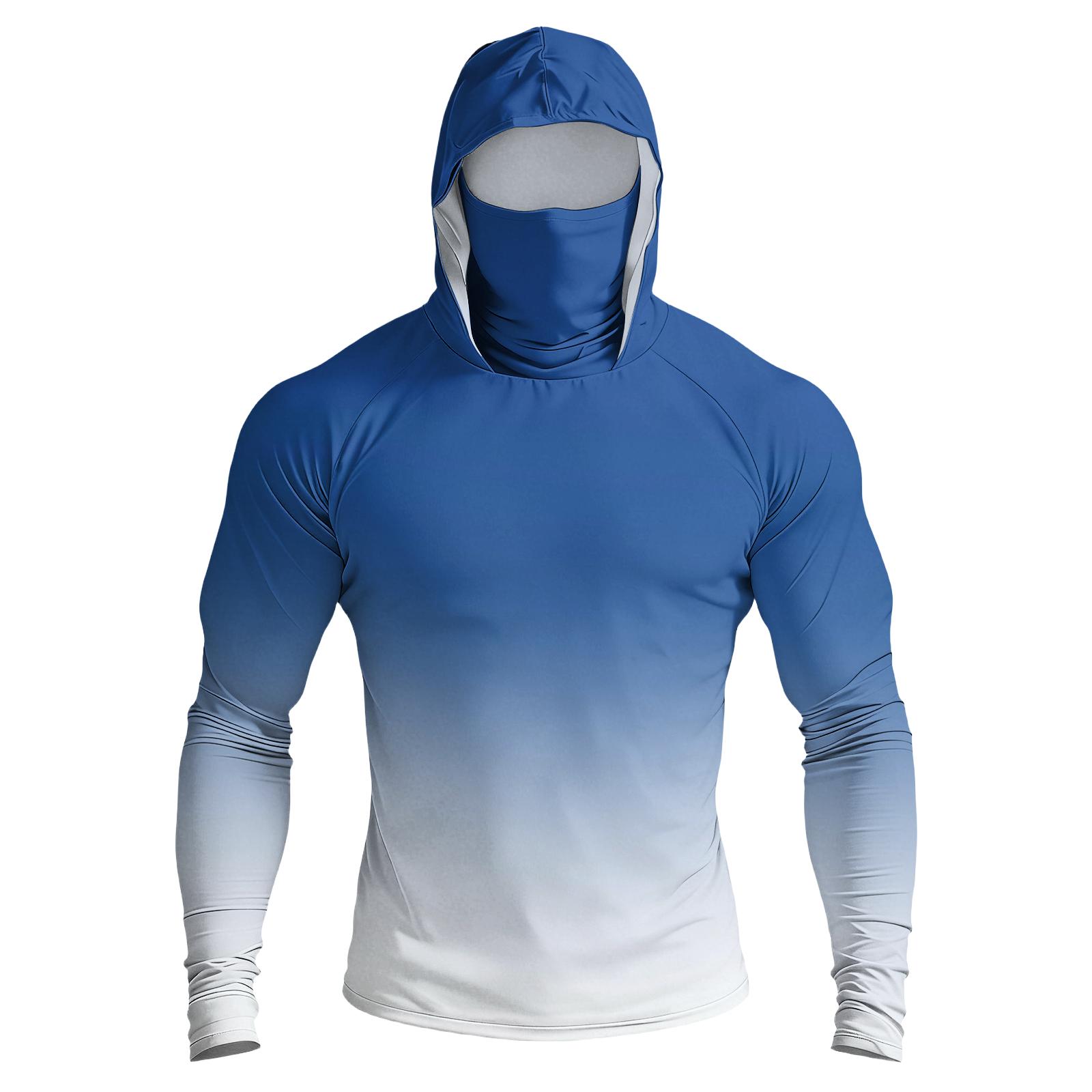 

Men s Casual Drop-Shoulder Hooded Long-Sleeve Shirt XL синій