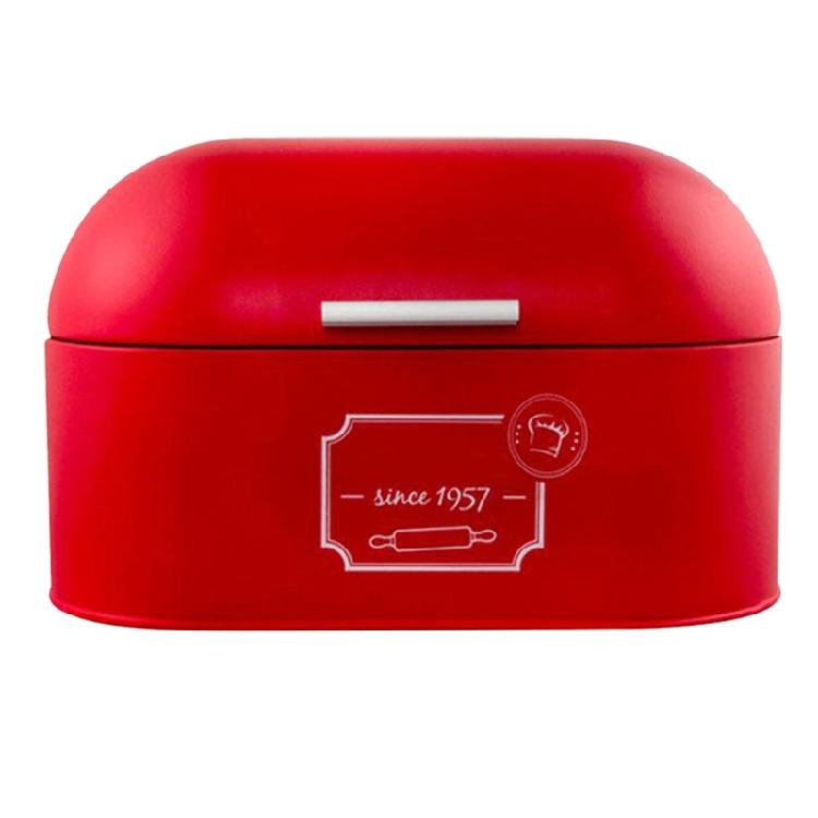 

Breadbox with Lid Metal Container Strong Load Bearing Utility Home Storage Tin красный