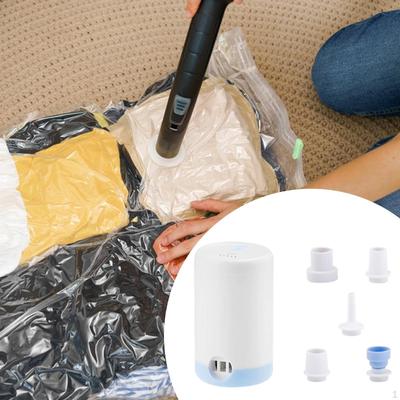 Compression Bag Electric Air Pump Household Includes 5 Nozzles Portable Space Saving Reusable Mini