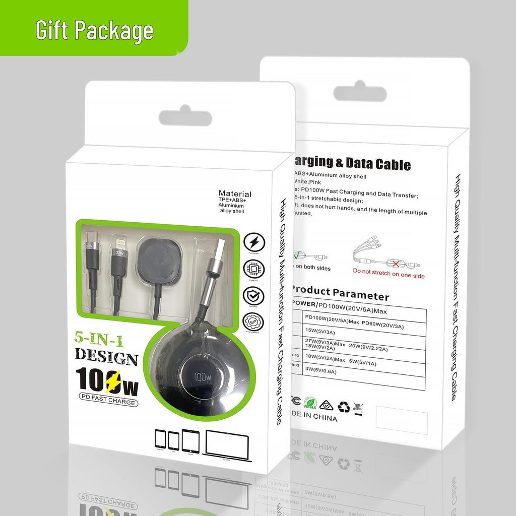 Multi-Purpose Magnetic Charging Watch with Retractable Mobile Phone Data Cable - Perfect for Creative Gifts