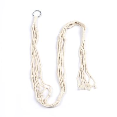 Colgador Doble de Macramé para Plantas Interior Exterior 2 Niveles Cesta Colgante para Macetas Cuerda de Algodón 4