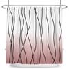 Minimalist Wavy Line Shower Curtain Gradient Design Waterproof Bath Curtain Bathroom Decor Multiple Options Polyester With Hooks