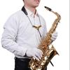 Saxofon din piele naturală Curea dublă pentru umăr Material piele de vacă Curea de gât reglabilă pentru joc de saxofon