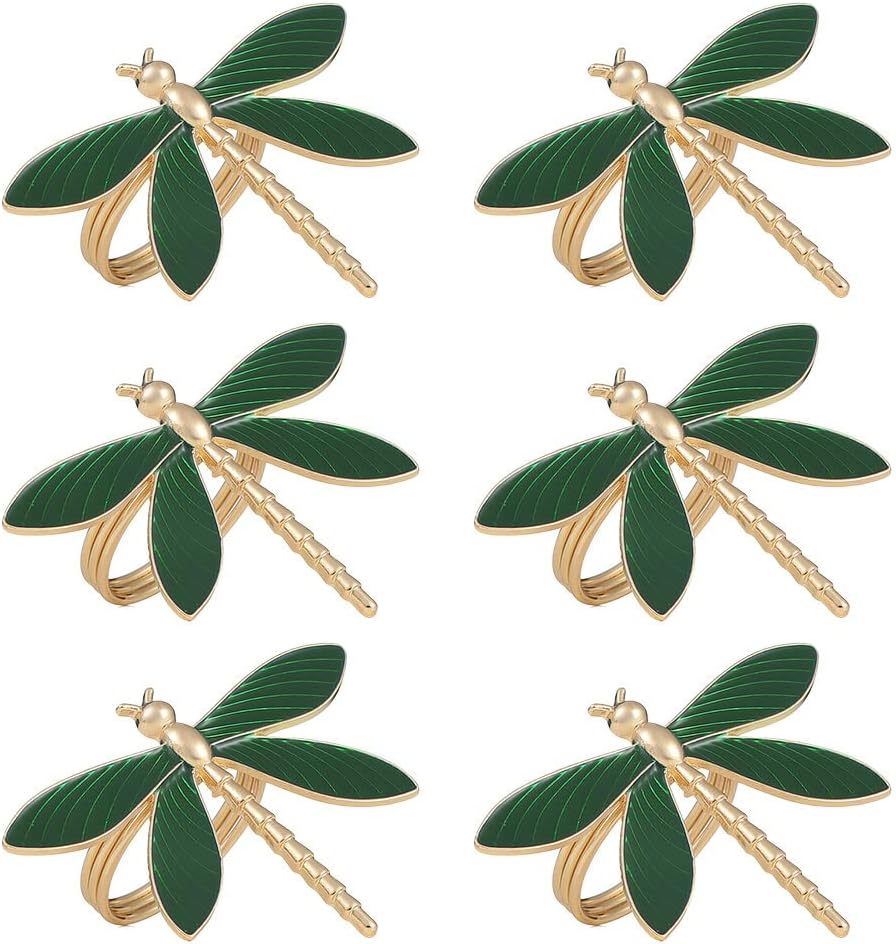 Alloy Green Dragonfly Napkin Ring Western Restaurant Exquisite Green Dragonfly Napkin Ring Small Fresh Napkin Ring Napkin