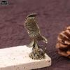 1PCS Antique Brass Eagle Crane Statue Small Ornaments Vintage Brass Animal Figurines Crafts Desk Home Decor Accessories Gifts