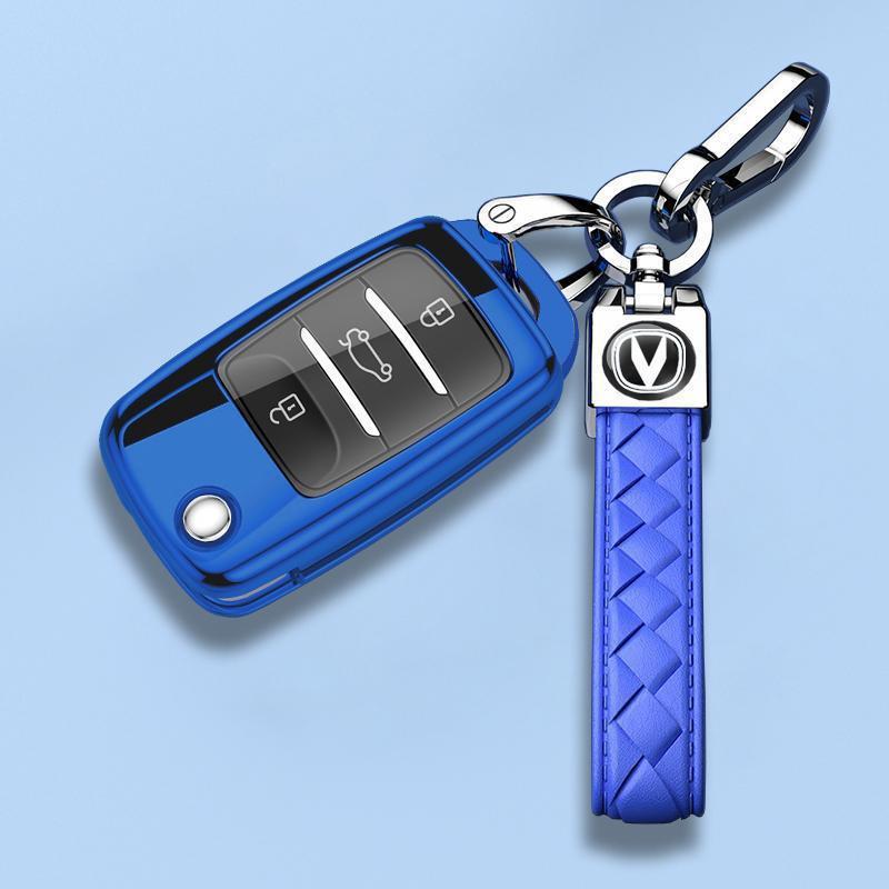 TPU Car Key Cover Changan Oushang A800 2017-2019 Manual 1.6L Elite Model Slim Foldable Design With Optional Leather Loop