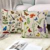 Flower Plant Leaf Birds Cushion Cover Polyester Linen Decorative Pillowcase Sofa Cushions Home Room Car Decor Throw Pillow