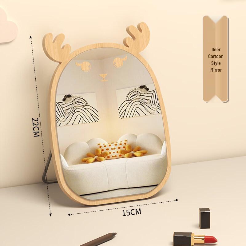 SPACEXPERT Desktop Deer Cartoon Makeup Mirror