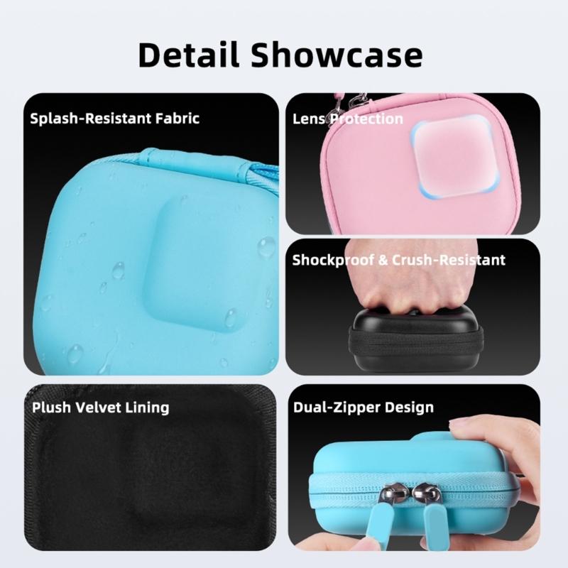 Durability Zippers Camera Pouch For Action 5Pro/4 Camera Gear Shockproof Design Multiple Device Compatibility Soft Interior