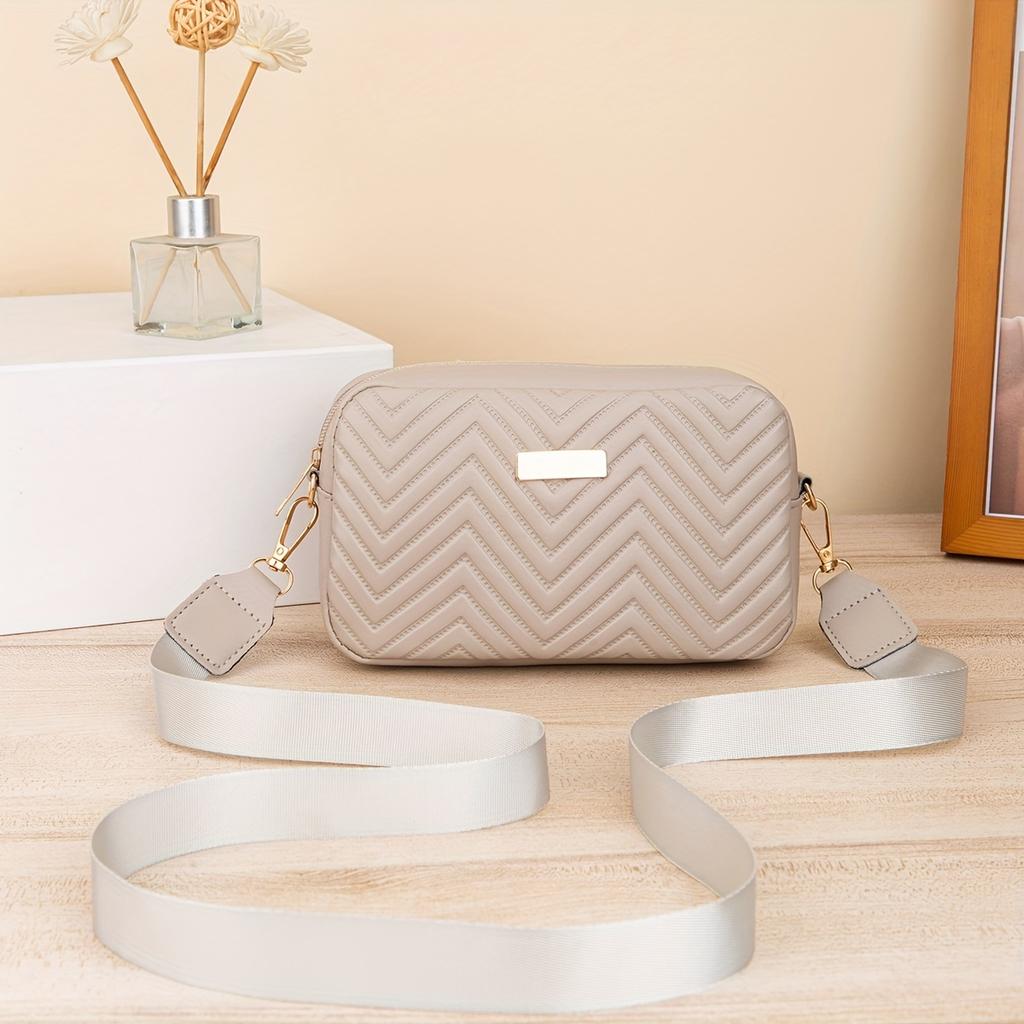Mini Fashi gesteppte Crossbody-Tasche, Trendige PU-Umhängetasche, Damen-Freizeit-Handtasche & Münzbörse