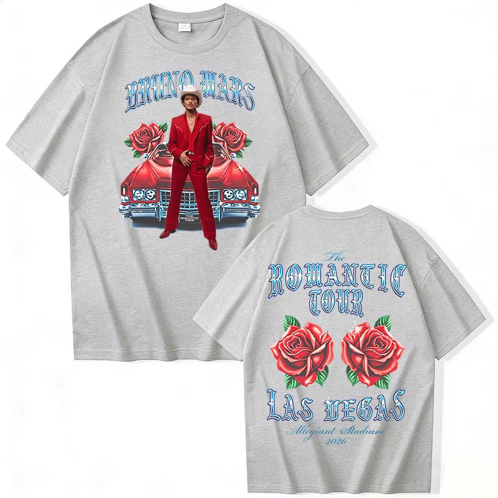 Bruno Mars Love Trip From Las Vegas To Phoenix USA 2026 Rosecolored Unisexs Tshirt Unisex Cotton Oneck Shortsleeved