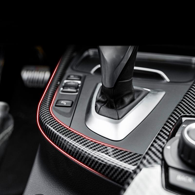 For BMW 3 4 Series F30 F31 F32 F36 3GT 320i Carbon fiber Car Center Console Gear Shift Panel Sticker Cover Interior Decoration MQHWD1