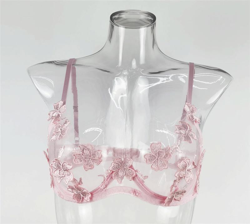 Ensemble de Lingerie Bikini Sexy en Dentelle Florale Résille 2021