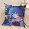 Ganyu Genshin Impact Cushion Cover Silky Short Plush Invisible Zipper Dustproof Sofa Pillow Case For Home Decor