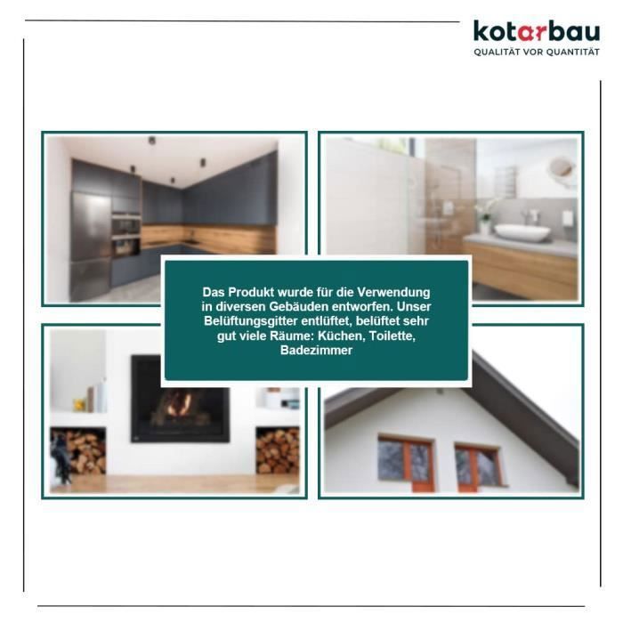 Grille D'aération KOTARBAU 230x165 Mm Grille D'évacuation D'air À Visser Avec Moustiquaire Résistante À La Corrosion Rouge Brique