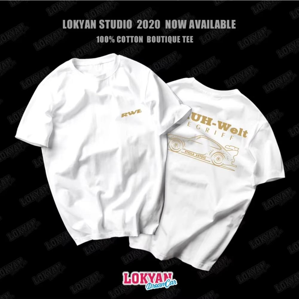 Modified car Japan JDM Baoten clean print RWB street sports fitness men's short sleeve T-shirt top girls T-shirt couple