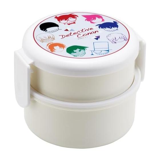 Skater Bento Box Round Lunch Box 500ml 2 Tiers with Fork Made in Japan Detective Conan Boys Girls ONWR1-A