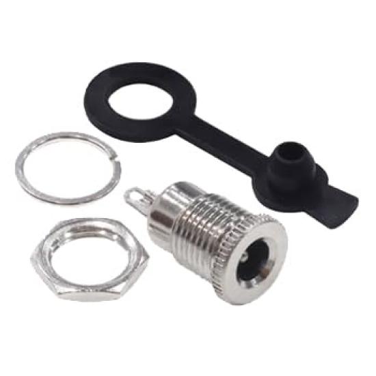 Audio Fan DC Power Jack Socket 30V 5A Female Panel Mount Connector Adapter with Waterproof Cap DC Male Plug Pack of 12 5.5x2.1mm +