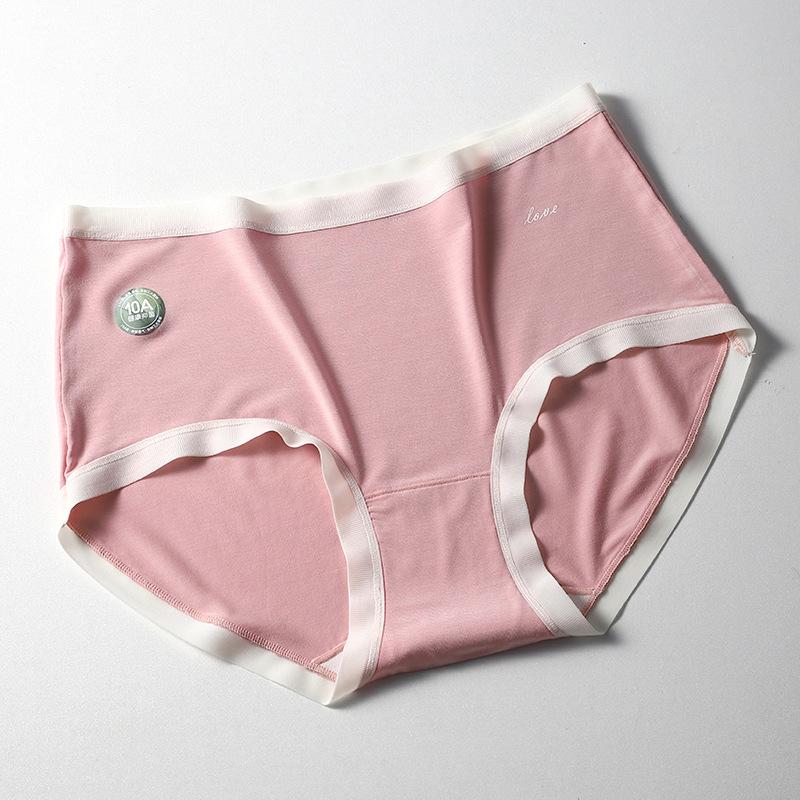 Women's Spring and Autumn Pure Cotton Middle Waist 10A Class Antibacterial Briefs