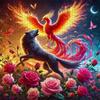 1000pcs/Puzzle Game for Endurance And Logic Training - Exquisite Puzzle - (Blazing Phoenix And Crying Wolf Under The in The Rose Bush) Suitable for Li