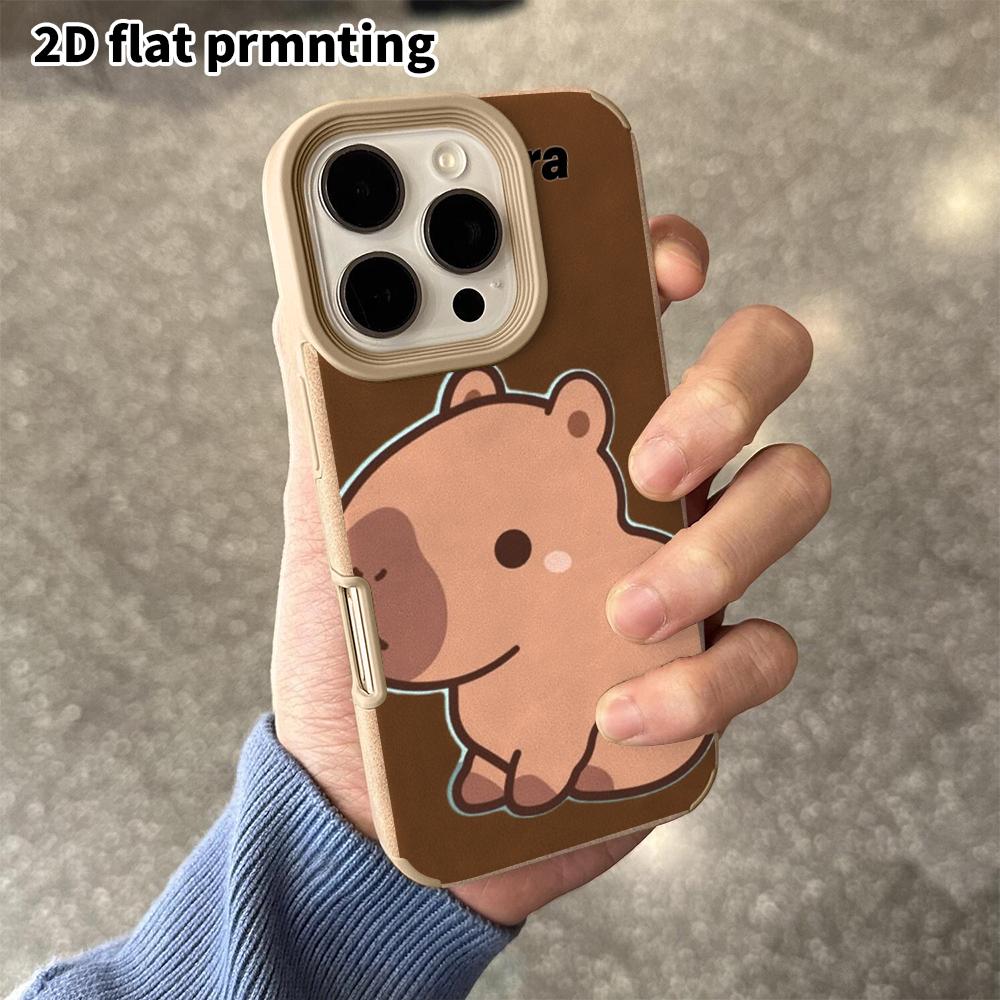 Phone Case: 2D Flat Lambskin Suitable for iPhone 18, 17, 16, 15, 14, 13 Pro Film Protective Case, Simple Single Piece, Christmas and Halloween Gift