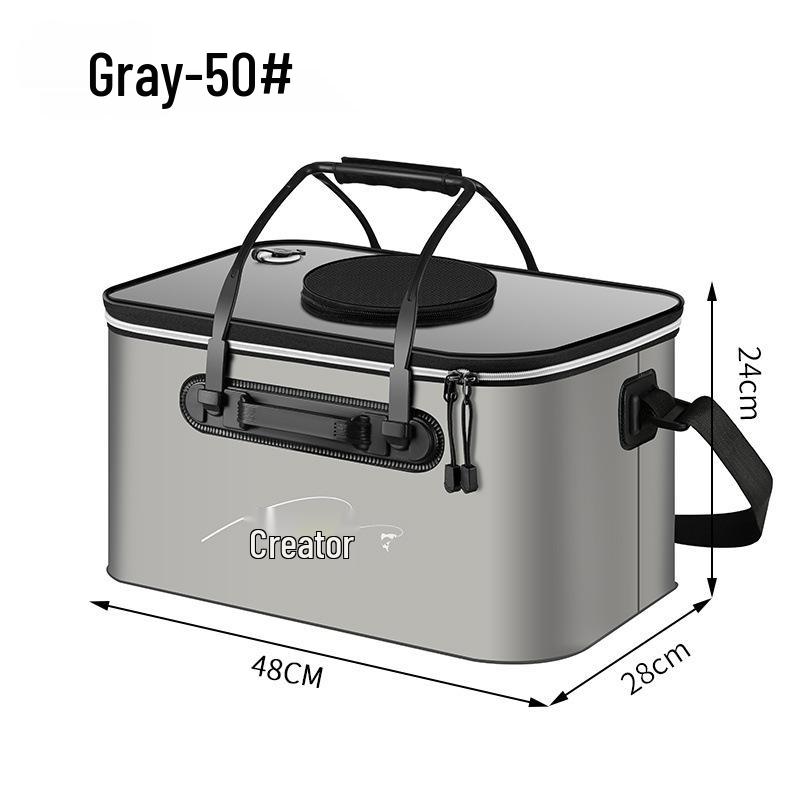 Multi-functional EVA Folding Fish Bucket: Live Fish Protector & Tackle Box.