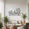 Wrought Iron Cactus Wall Decor, Minimalist Botanical Metal Art, Modern Nature Inspired Sculpture for Living Room Office