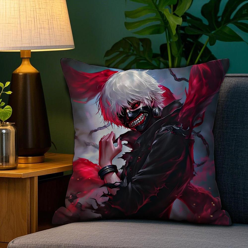 Tokyo G-Ghoul K-Kaneki Ken Pillow Case Plush Fabric Soft Double Sided Print Sofa Cushion Cover Throw Pillow Covers