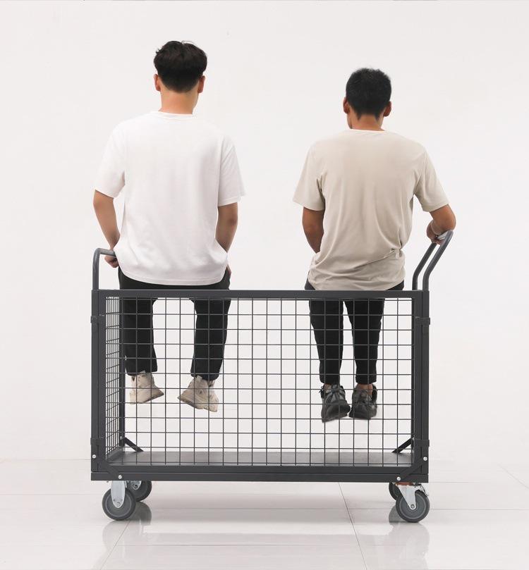 Warehouse Mesh Cart - Multi-Functional Folding Hand Truck for Silent Transport and Load-Bearing Handling