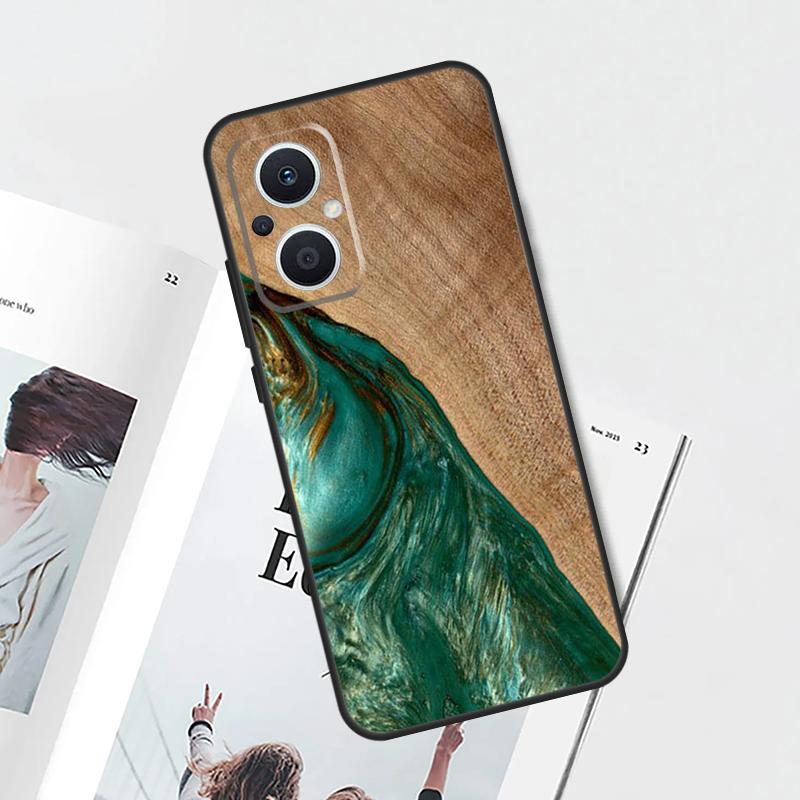 Hybrid Wood Resin Case For OPPO Find X9 X5 X6 X8 Pro OPPO Reno 12F 14F 13F 11F 10 12 13 14 Pro 7 8 Lite Cover