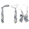JK Style Necktie for Teens Adjustable Neck Tie for Girl Check Bowtie Neck Decors
