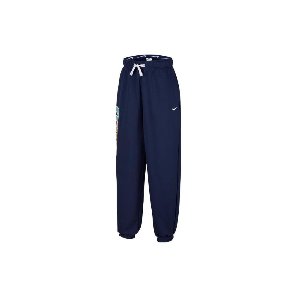 Nike Kids Logo Embroidered Drawstring Casual Pants Kids Bottoms Deep-Teal FQ0693-410