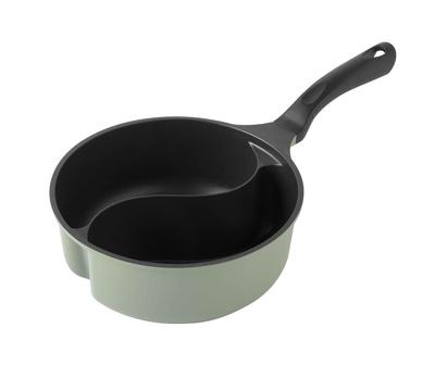 20cm Deep Saucepan with Divided Frying Pan, Gas/IH Compatible, Cooks Two Dishes Simultaneously, Soup-Friendly, Double Cook, A-78107