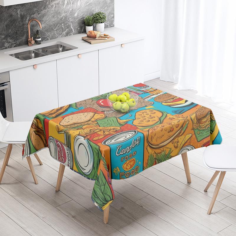 New Abstract Tea Tablecloth Waterproof and Oil-proof Dining Tablecloth Nordic Wind Bar Tablecloth Home Decoration