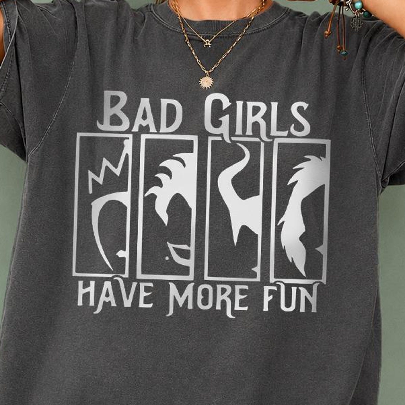 Bad Girls Have More Fun Shirt, Villain Inspired Graphic Tee, Retro Cartoon Oversized T-Shirt, Funny Girls Trip Tee, Unisex Aesthetic Shirt XL