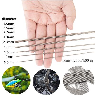 5 pezzi di barre tonde in acciaio inossidabile di alta qualità da 0,8 a 4,5 mm di diametro con lunghezze di 330 mm 500 mm resistenti alla corrosione per progetti fai da te