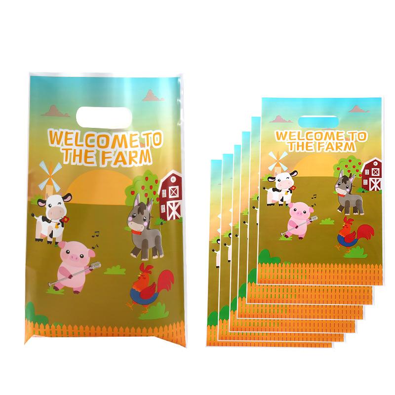 

10/20/50pcs Handbag Candy Bags Cute Farm Birthday Party Decoration Kids Gift Bag 1st Birthday Girl Baby Shower Party Supplies 10Pcs